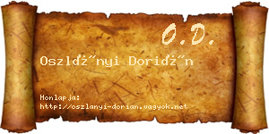 Oszlányi Dorián névjegykártya